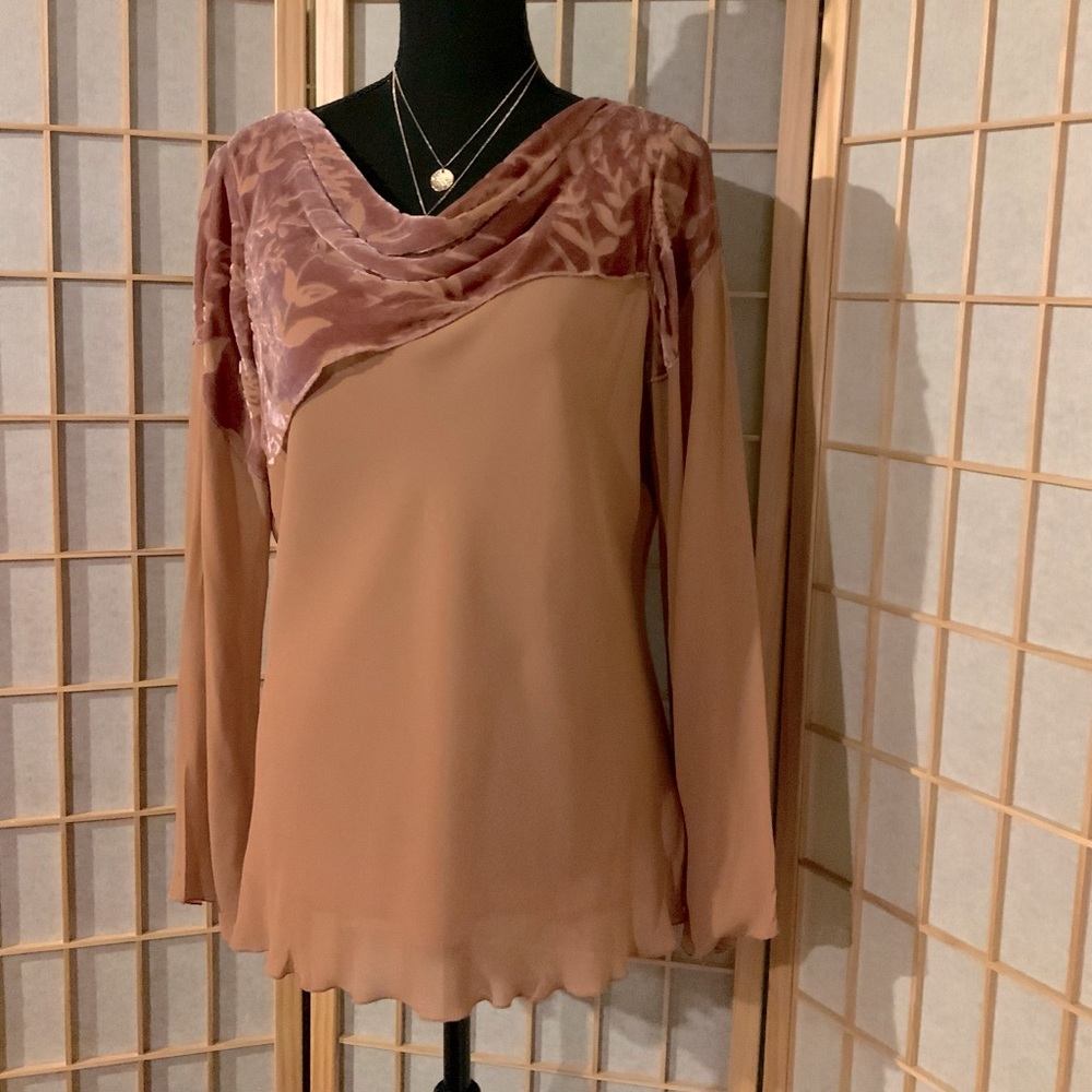 Jones Wear - Corl color sheer blouse. SzM